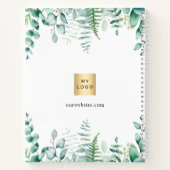 Elegante logo van eucalyptusgroen voor zakelijk ge notitieboek (Achterkant)