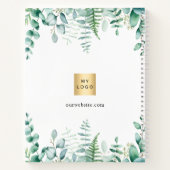 Elegante logo voor eucalyptusgroen bedrijf notitieboek (Achterkant)