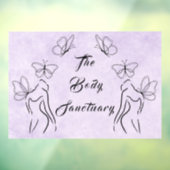 Elegante Logo Vrouwen Lichaamzorg Marketing Paars Raamsticker (Vel 3)