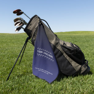 Elegante Logo Zakdoek Golf Navyblauw Golfhanddoek