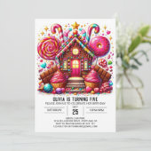 Elegante Lollipop Candyland digitale verjaardag Kaart (Staand voorkant)