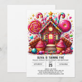 Elegante Lollipop Candyland digitale verjaardag Kaart (Voorkant / Achterkant)