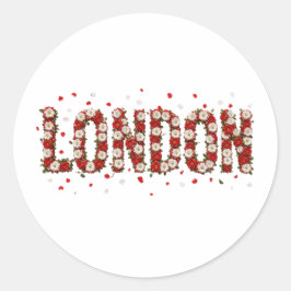 Elegante Londense Bloemsticker - Vintage Roos Ronde Sticker