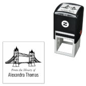 Elegante London Bridge Bibliotheek Boeknaam Zelfinktende Stempel (In situ)