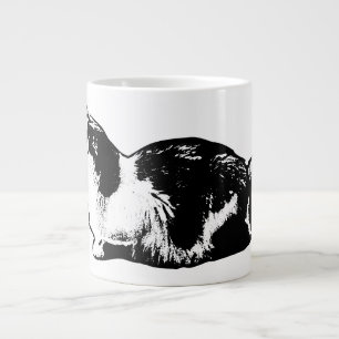 Elegante Longhair Cat Side Profile Mok