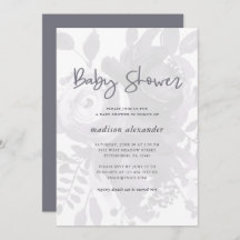 Elegante look Bloemen Baby shower Uitnodiging