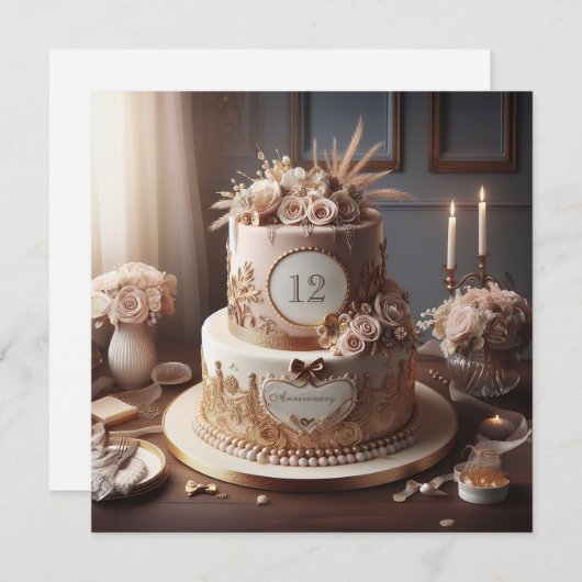 ELEGANTE  LOOK JUBILEUM CAKE GROET (Voorkant / Achterkant)