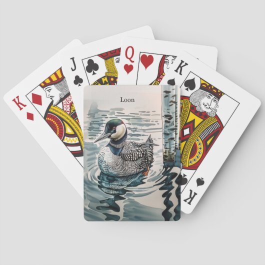 Elegante Loon op het meer - aangepaste tekst Pokerkaarten (Achterkant)