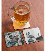 Elegante Loon op het meer Kartonnen Onderzetters