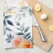 Elegante losse watercolorbloemen  theedoek (Quarter Fold)