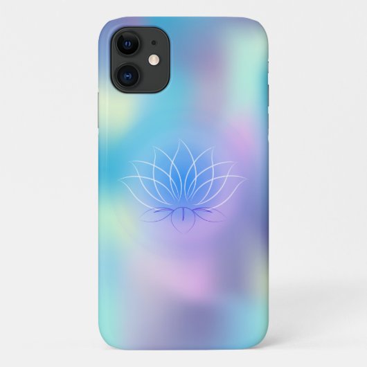 Elegante Lotus Blauwe Holografisch Case-Mate iPhone Case (Achterkant)