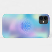Elegante Lotus Blauwe Holografisch Case-Mate iPhone Case (Achterkant (horizontaal))