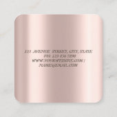 Elegante Lotus Bloem Gouden Borstel Slag Holografi Vierkante Visitekaartje (Achterkant)