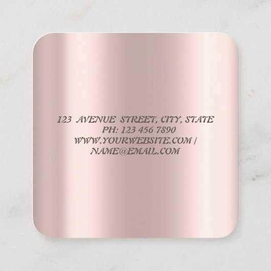 Elegante Lotus Bloem Gouden Borstel Slag Holografi Vierkante Visitekaartje (Achterkant)