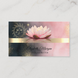 Elegante Lotus Bloem Gouden Zon Yoga Visitekaartje