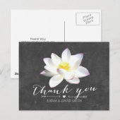 Elegante Lotus Bloem Krijtbord Dank u Briefkaart (Voorkant / Achterkant)
