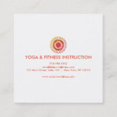 Elegante Lotus Bloem Logo Yoga Instructrice Vierkante Visitekaartje (Achterkant)