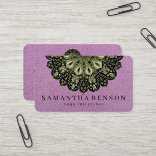 Elegante Lotus Bloem Logo Yoga Paarse Achtergrond Visitekaartje