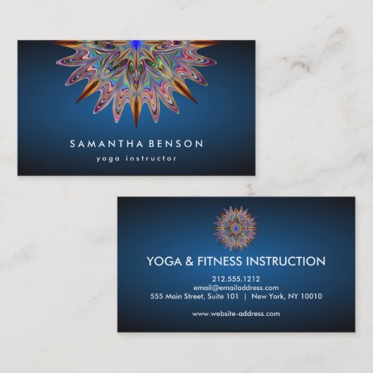 Elegante Lotus Bloem Logo Yoga Zakelijk Visitekaartje (Voorkant / Achterkant)