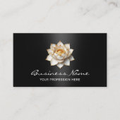 Elegante Lotus Bloem Moderne Zwarte Salon & SPA Visitekaartje (Voorkant)