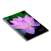 Elegante Lotus Bloem Monogram Notitieboek (Rechterzijde)