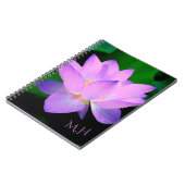 Elegante Lotus Bloem Monogram Notitieboek (Linkerzijde)