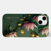 Elegante Lotus Bloem Roze & Goud | Monogram Case-Mate iPhone Case (Achterkant (horizontaal))