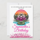 Elegante Lotus Bloem Verjaardag Uitnodiging (Voorkant)