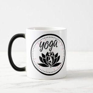 Elegante Lotus Bloem Yoga Houden Koffiemok Magische Mok