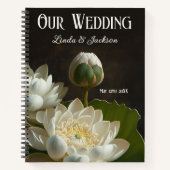Elegante Lotus Bloemen Trouwplanning Notitieboek (Voorkant)