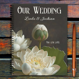 Elegante Lotus Bloemen Trouwplanning Notitieboek