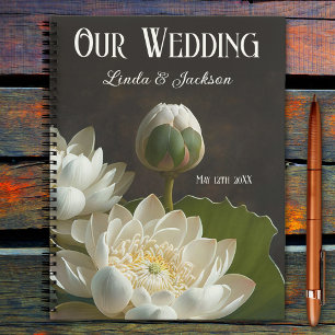 Elegante Lotus Bloemen Trouwplanning Notitieboek