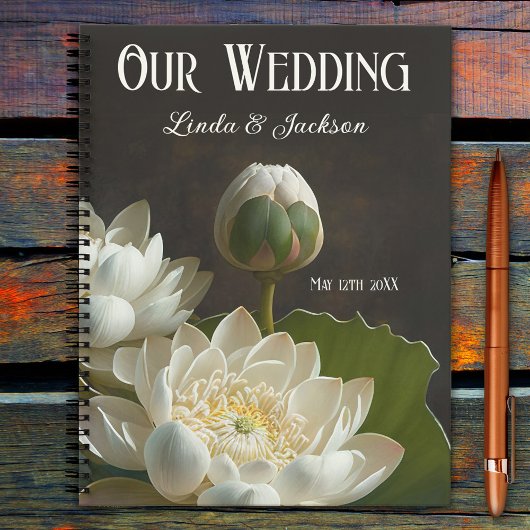 Elegante Lotus Bloemen Trouwplanning Notitieboek