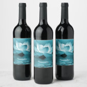 Elegante Lotus Bloemenoceaan Zen Yoga gepersonalis Wijn Etiket (Flessen)