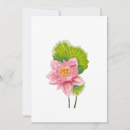 Elegante Lotus Bloesem met Groene Bladeren Kaart