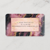 Elegante Lotus Bourgondië Marmer Visitekaartje (Achterkant)