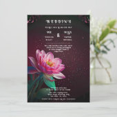 Elegante Lotus bruiloft uitnodiging | Floral Cosmi (Staand voorkant)