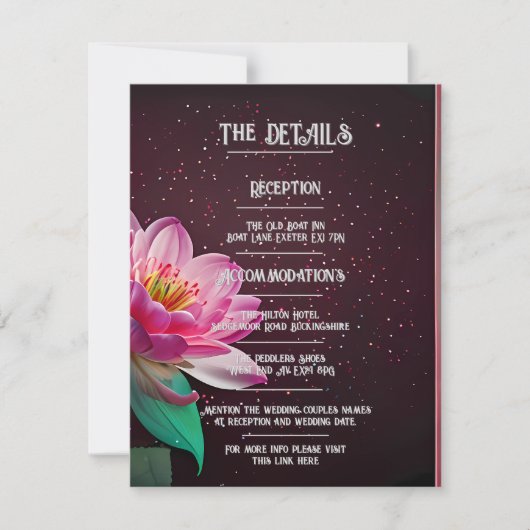 Elegante Lotus bruiloft uitnodiging | Floral Cosmi (Voorkant)