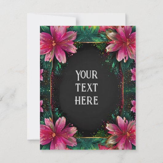 Elegante Lotus bruiloft uitnodiging | Floral Cosmi (Achterkant)