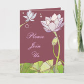Elegante Lotus bruiloft uitnodiging Kaart (Voorkant)