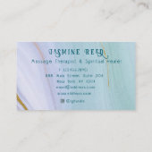 Elegante Lotus Bud voor Wellness Spa | Marmer & Go Visitekaartje (Achterkant)