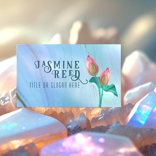 Elegante Lotus Bud voor Wellness Spa | Marmer & Go Visitekaartje