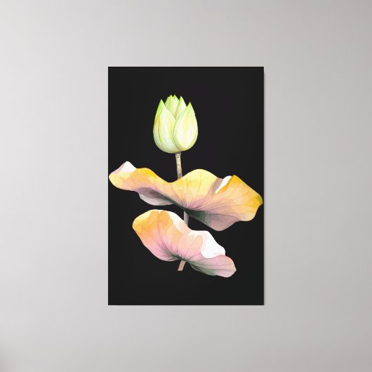 Elegante Lotus Flower Poster, Abstracte Zen Art Pr Canvas Afdruk (Voorkant)