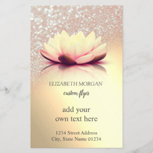 Elegante Lotus Glitter Goud Flyer