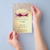 Elegante Lotus Glitter Goud Flyer (Hand)