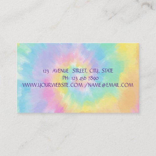 Elegante Lotus Gold Folie Borstel Slag Tie Dye Visitekaartje (Achterkant)