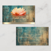 Elegante Lotus Gold Stripe Grunge Yoga Instructeur Visitekaartje (Voorkant / Achterkant)