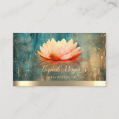 Elegante Lotus Gold Stripe Grunge Yoga Instructeur Visitekaartje (Voorkant)