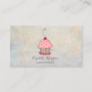 Elegante Lotus Gouden Confetti Cupcake Opal Visitekaartje