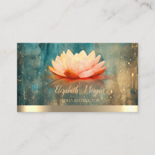 Elegante Lotus Gouden Streep Grunge Yoga Instructr Visitekaartje